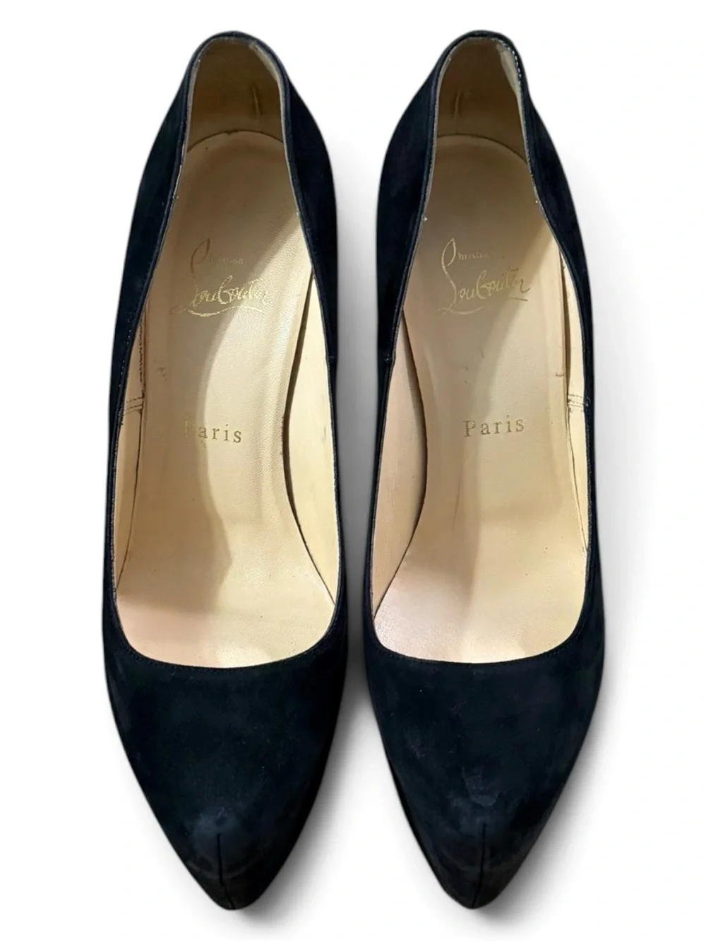 Christian Louboutin Daffodile Black Suede Platform Pumps – Size 38.5